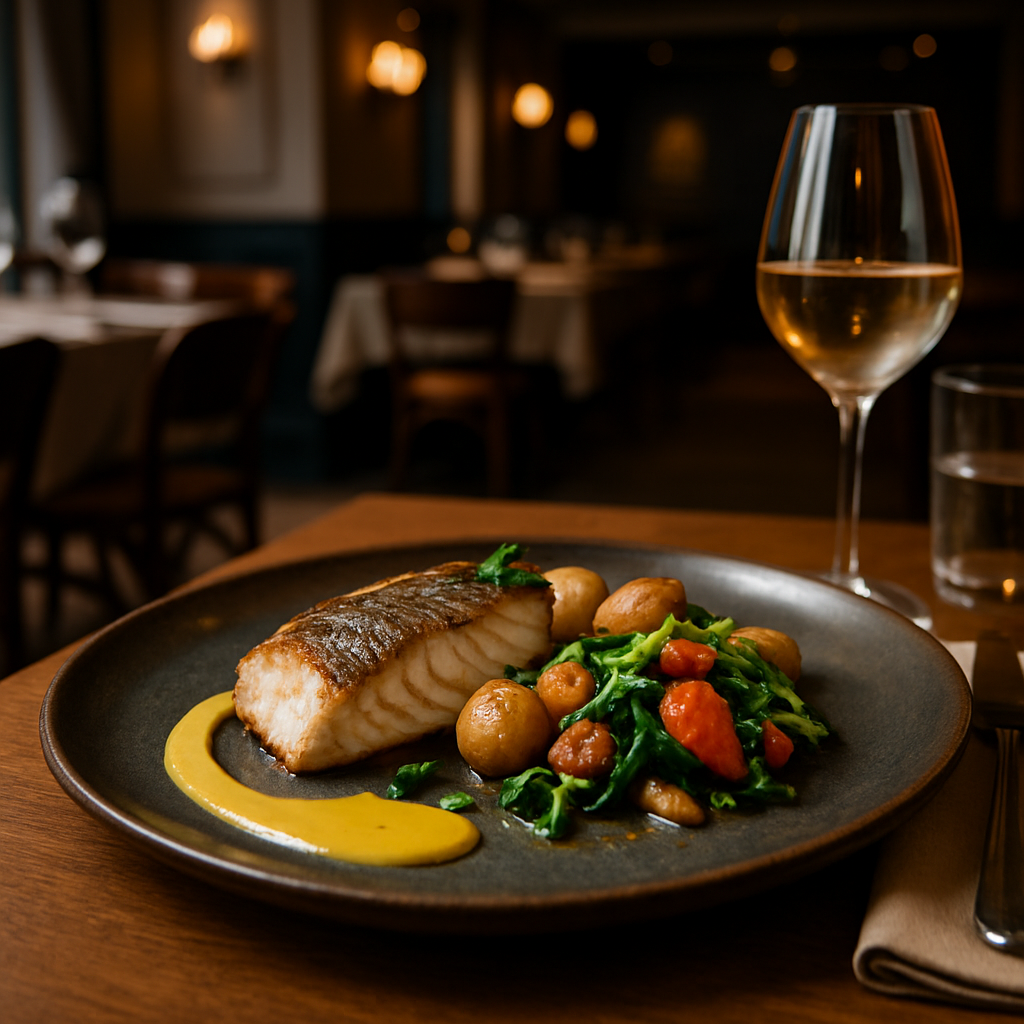 Entrada ligera servida sobre loza artesanal