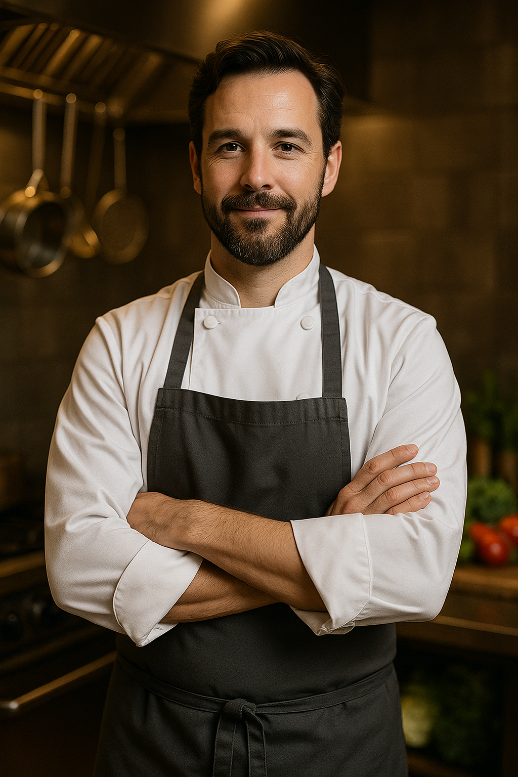 Chef del restaurante en la cocina