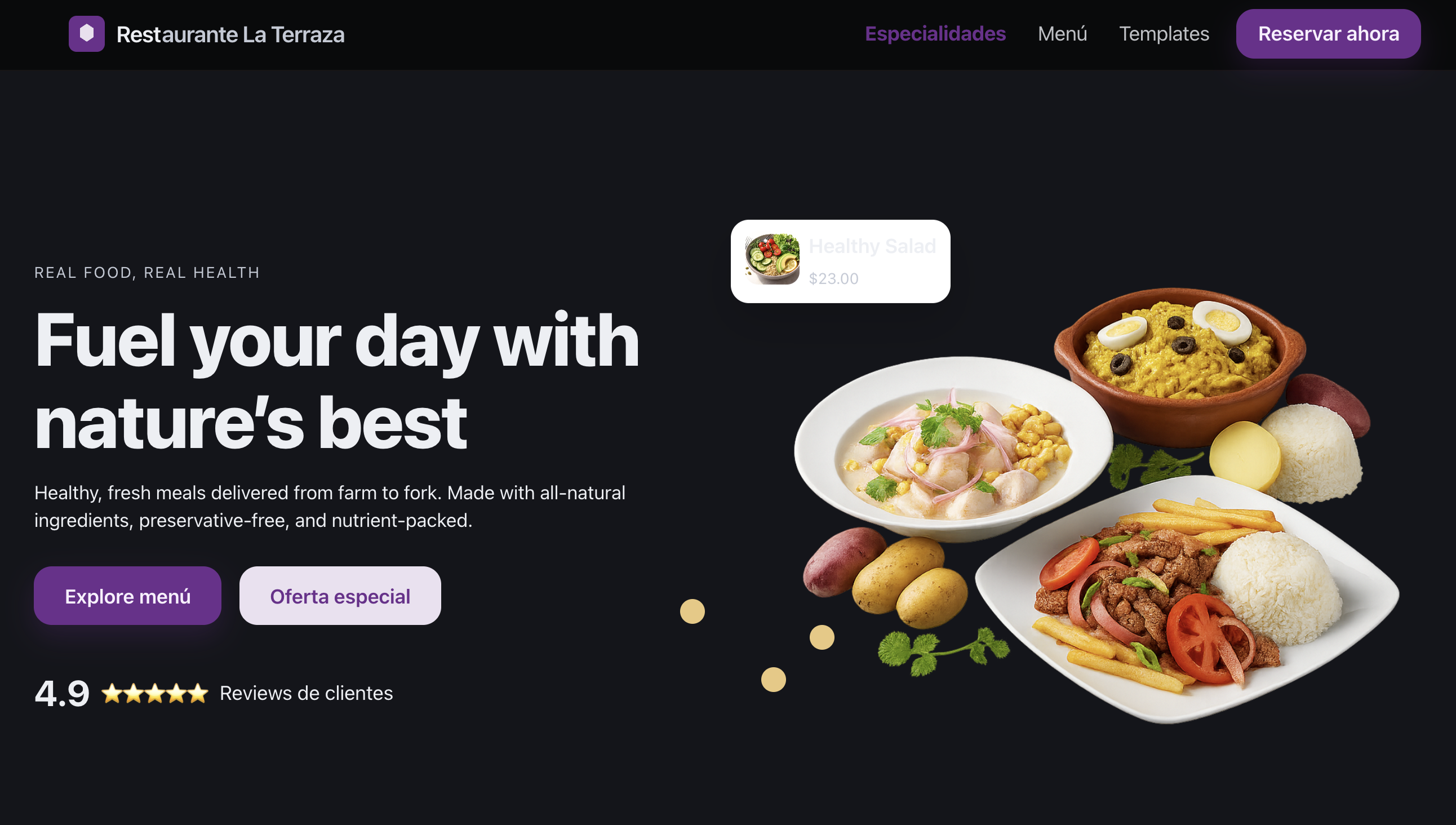 Hero gastronómico Bar nocturno