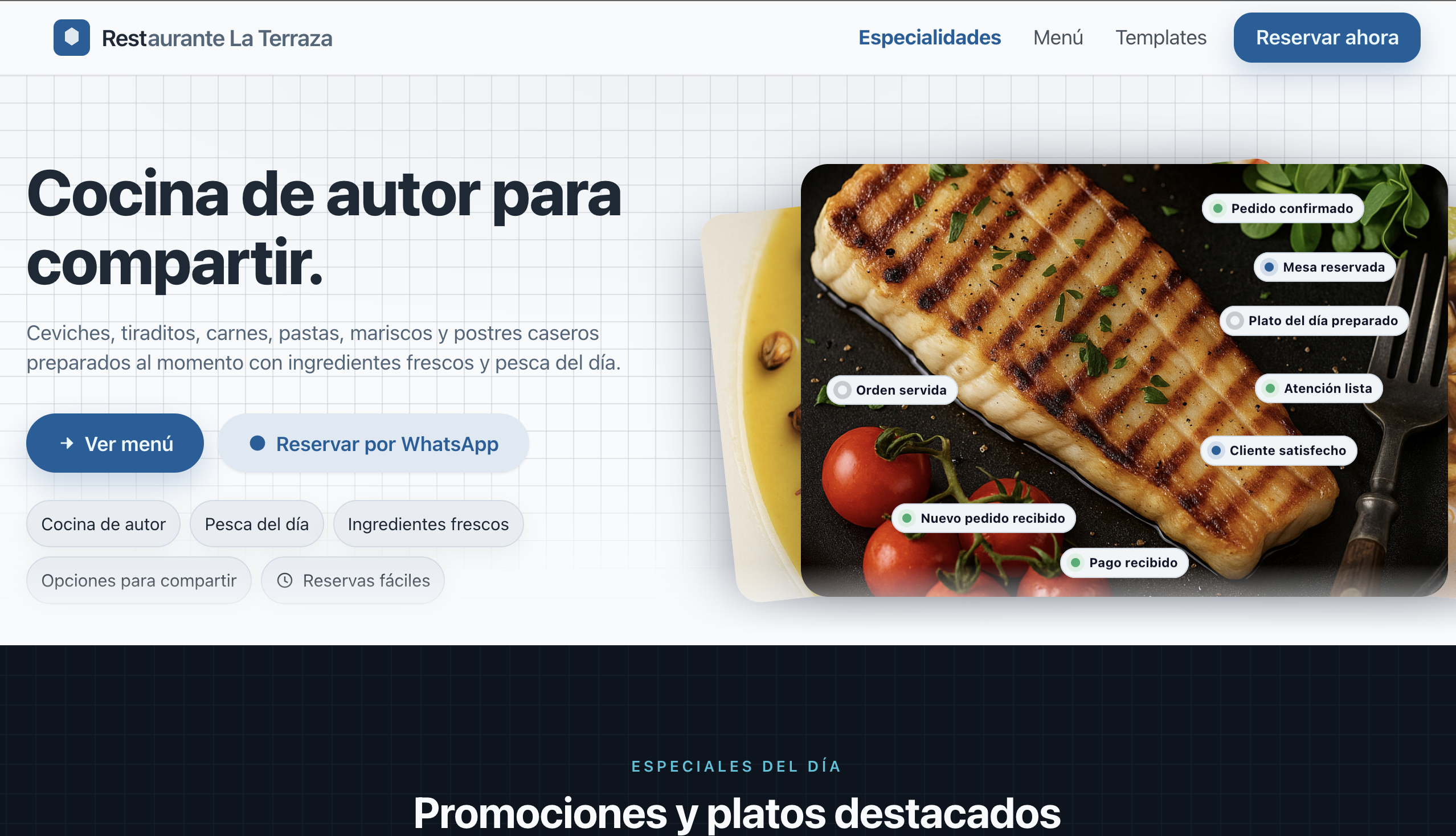 Hero gastronómico Mariscos & cevichería